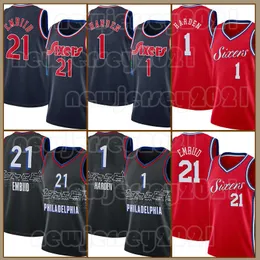 2022–2023 Philadelphias 76er Basketballtrikot James Harden Joel Embiid Tyrese Maxey Retro Allen Iverson Julius Erving City-Trikot zum 75-jährigen Jubiläum