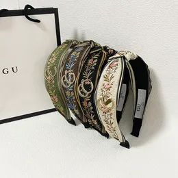 Ünlü tasarımcı saç çember moda klasik saç aksesuarları Kore ulusal tarzı nakış saç tokası vintage mektupları g brim headband başlık severler hediyeler hediyeler