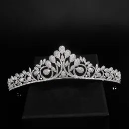 Crystal Princess Hair Tiaras and Crowns Girls Girls Flower Bridal Prom Crown Wedding Party Fair Akcesoria Biżuteria Prezent