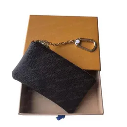 Modne portmonetki portfele etui na klucze kobiety męskie kratka kratka klucze pierścień etui na karty kredytowe popularny mały portfel torba z oryginalnym pudełkiem C89C89
