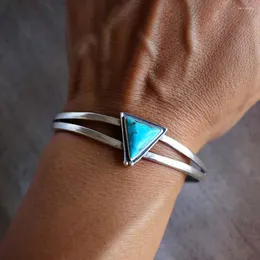 Bangle Triangle Silver Colour Metal Bracelet Men And Women Bohemian Vintage Style Individuality Accessories Unisex Party Gifts Jewelry