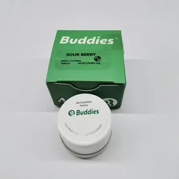 Стеклянная банка Buddies Упаковка для экстрактов воскового соуса Badder 0,035 унции Концентраты Контейнер для канифоли оптом Защитные колпачки для детей с этикеткой лучшая упаковка из живой смолы 5 мл