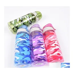 Water Bottles Bottle 600Ml Plastic Drinkware Outdoor Sport School Leak Proof Seal Gourde Climbing Tour My Drop Delivery Home Garden Ot4U5