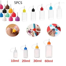 Storage Bottles 5Pcs 10/20/30/60ML Needle Tip Can Be Glue Applicator Paint For Diy Scrapbooking Craft Childproof Cap Dropper Eye Liquid