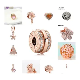 Charms Couqcy 2021 1 stück Europäische Rose Gold Liebe Baum Geschenk Blume Krone Clip Perlen Fit Pandora Armband Frauen Geschenk schmuck 2040 Dro Otwrv