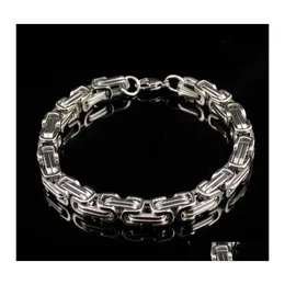 Armband Halskette 8mm Breite Hohe Qualität Edelstahl Männer Set Silber Farbe Byzantinische Box Kette Schmuck Nb889 773 T2 Drop Lieferung Otcb9