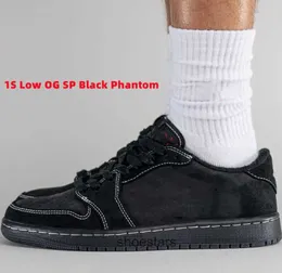 1S Travises Low Black Phantom Basketbalschoenen 2023 sneakers trainer mode met maat us5.5-12
