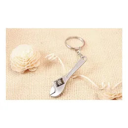 Party Favor Wholesale Creative The Movable Simation Metal Small Wrench Keychains Pendant Chaveiro Keyring Gifts For Fathers Day Drop Otyin