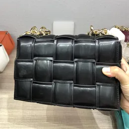 Einfarbig Plaid Weben Messenger Taschen Goldene Metall Kette Frauen Handtaschen Schulter Damen Täglichen Geldbörsen Drop Totes Female300B