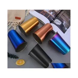 Water Bottles Techome Modern Style Stainless Steel Drink Cup Fashion Coffee Bottle Colorf Printing Street Store Gifts Drop Delivery Otrbi