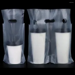 Torby do przechowywania 100pcs/partia przezroczyste plastikowe opakowanie torba kurierska na mleczną herbatę sok pomarańczowy napoje kawowe napoje wodoodporne torebki