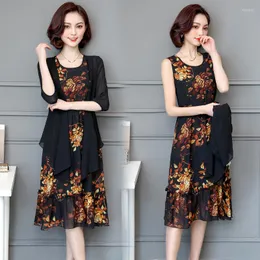 Casual Dresses Vestido Summer Boollili Dress 2023 Chiffon Elegant Two Piece Ladies Large Size Robe Femme Avidi Donna