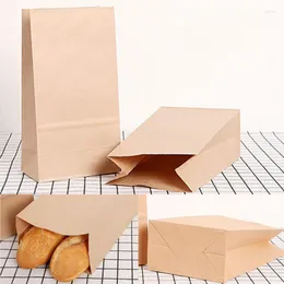 Envoltura de regalo 50 piezas/set Kraft Paper Bolss T￩ de comida Bolsa peque￱a Bolsa de s￡ndwich Partido de pan suministros para bodas para llevar para llevar para llevar para llevar