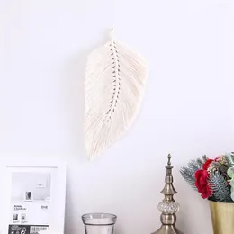 Figurine decorative Mini Leaf Woven Tapestry Macrame Wall Hanging Boho Decoration Nursery Dorm Apartment Bedroom Headboard Home Year