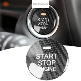 Car Engine Start Button Cover For Mazda Axela CX-3 CX-5 CX-8 MX-5 Carbon Fiber Button Cover Interior Button Trim Strip