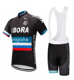 2019 Bora Ciclismo Jersey Maillot Ciclismo Manga curta e shorts de ciclismo Kits Strap Bicicletas O191217207609002