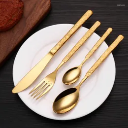 Yemek takımı setleri modern altın çatal bıçak takımı seti tasarımcı doğum günü klasik yemek kaşığı bıçak çatalı tam mutfak lüks yemek tılsımlar tencere