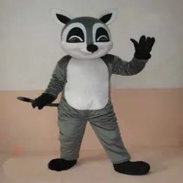 Vuxen maskot karakt￤r kostym s￶t gr￥ racoon mascotte kostym tecknad halloween evenemang fest xmas p￥sk annonskl￤der