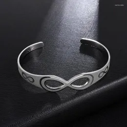 Moda Bangle Fashion Stal nierdzewna Symbol Infinity Symbol Spersonalizowany urok Ręcznie otwarte bransoletki