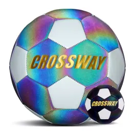 كرات تضيء مع كاميرا فلاش مخصصة Ballon Pu Football Holographic كرات كرة القدم المحترفة