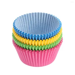 Festive Supplies 100pcs Cake Wrappers Bright Color Assorted Muffin Cases Cup For Party