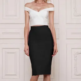 التنانير Slim Sexy Women Skirt Black Red White Spring Yellow Autumn Lundage Pencil Solid Rayon Party Party Club Club