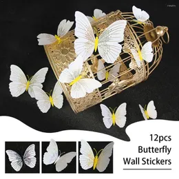 Magnety lodówki 12PCS 3D Butterfly Tickets Wall Naklejki naklejki