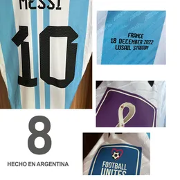 Tessili per la casa MatchWorn Player Issue Argentina Final Game Text Heat Transfer Iron ON Soccer Patch Badge