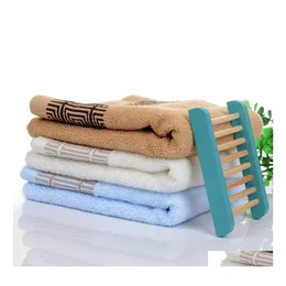 Handduk 3Kolor Absorberande mjuk tv￤ttduk Badet Pure Cotton Siege Back Word Drop Delivery Home Garden Textiles Oteyi