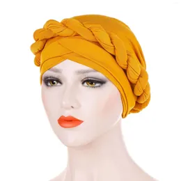 Etnik Giyim 2022 Kadın Bayanlar Müslüman saç dökülmesi streç türban kapakları kanser kemo şapka düz renkli örgü başlık fular bere kaput