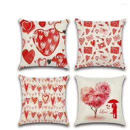 Pillow Cartoon Lovers Day Linen Cover Chair Sofá Bed Room Home Dec Wholesale MF169