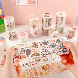 Gift Wrap Lovely Cartoon Animal Girls Special Oil Washi Tapes Journal Masking Tape Adhesive Diy Scrapbooking Stickers