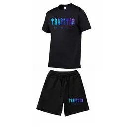 Sommer TRAPSTAR Herrenbekleidung T-Shirt Trainingsanzug Harajuku Tops T-Shirt Lustige Hip Hop Farbe T-Shirt Strand Casual Shorts Set 220609