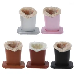 Montature per occhiali da sole Porta occhiali in pelle PU Supporti per occhiali da sole con supporto per fodera morbida in peluche Custodia per occhiali foderata sicura F2TD