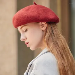 Beralar Yün Şapka Yastıklı Bere Bayanlar Sonbahar ve Kış İngiliz ressam Boinas Para Mujer Kadınlar İçin Kapaklar Gorros Invierno