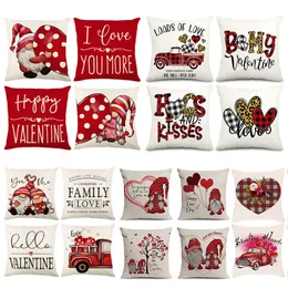 Casa de impressão do Dia dos Namorados, Caso de Impressão de Valentine Decoração Cushion Cushion Sofá Passagem T9I002211