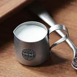 Tazze Piattini Creativo Retro Squisito Mini Tazza da caffè Brocca per il latte Acciaio inossidabile Juego Tazas De Cafe Home Drinkware Regali Decorazione