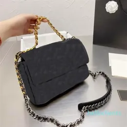 2022 new fashion Designer- Women Classic Flap Bags Braided Genuine Leather Zipper Style Two-Tone Summer Crossbody Shoulder Pochett225s