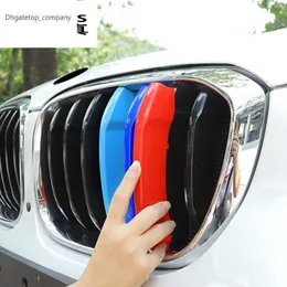 Car Styling For BMW X3 x4 f25 f26 g01 g02 Accessories Head Front Grille For M Sport Stripes Grill Covers Cap Frame Auto Stickers