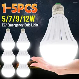 1-5PCS inteligentne światło awaryjne E27 Camping Lantern Lantern LED Touch Up 5/7/9/12W Lampa oświetlenia żarówek