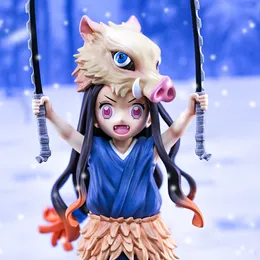 Dekompressionsleksak 19 cm demon slayer anime figur kimetsu no yaiba action figur kamado nezuko cosplay hashibira inosuke figur vuxen modell t