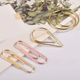 Mini Metal Paper Clip Membark Memo Planner Clips Mater Drop Shape Rose Gold Papers Clips Files School Office Stationery Mini Clip Metalico Para Papel