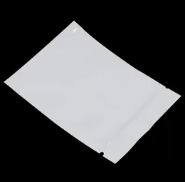 Wholesale White Aluminum Foil Heat Seal Sample Packets for Zip Resealable Mylar Foil Lock Food Storage Pouches Zipper Lock Pack Bags 6 Sizes