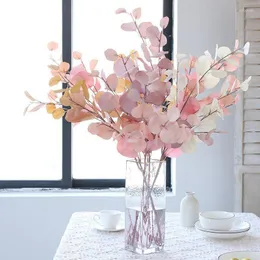Decorative Flowers Simulated Apple Leaves Eucalyptus Artificial Flower Branches Home Soft Decoration Wedding Hall Layout Silk Arrangement