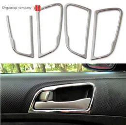 Chrome door handle cover interior decoration ring sticker Car Accessories For Hyundai Solaris accent sedan hatchback 2011-2015