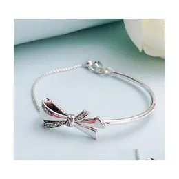 Braccialetti di fascino autentico 925 Sterling Sier Slider Bracciale Womens Girls Summer Party Jewelry con cofanetto originale per Pandora Adju Dh4Fa