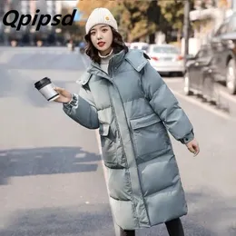 Kvinnors dikerockar 2022 Vinter i mitten av längd jacka S-2XL KOREAN KOREAN Wild Loose Cotton Coat Fashion Bread Trend