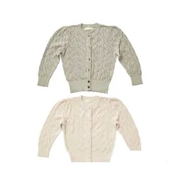 Cardigan Soor Ploom Kids Girl Thin Knit Esign Fashion Stylish Children Girls Vintage Coats For Spring Summer 211231 Drop Delivery Ba Dh1Cm