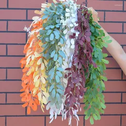 Fiori decorativi simulati foglie di giuggiola matrimonio chiesa casa decorazione del soffitto appeso a parete progetto di salice morbida pianta verde in rattan