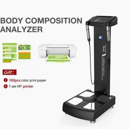 Direkteffekt Digital kroppsanalys Maskin Massindexkomposition Fat Analysator med A4 -skrivare f￶r viktm￤tning Fett Minska skannerns fitnessutrustning